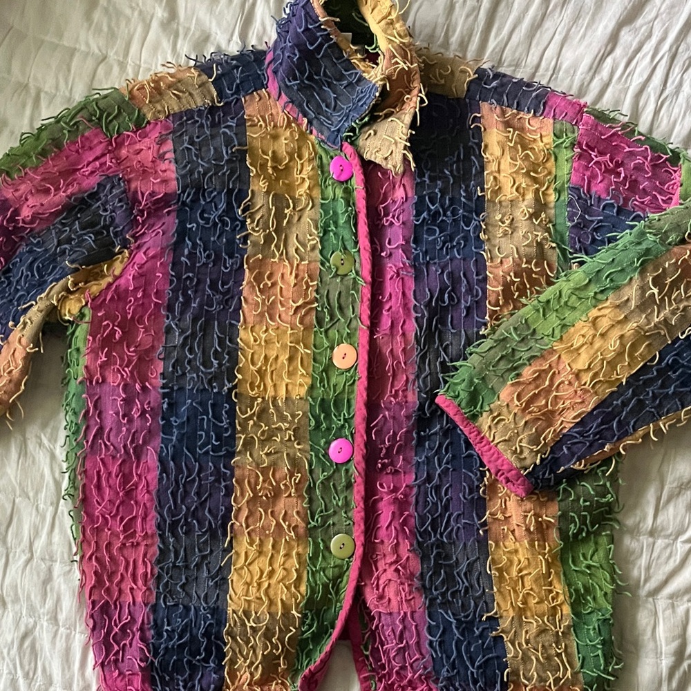 Unique vintage quilted cotton jacket!!